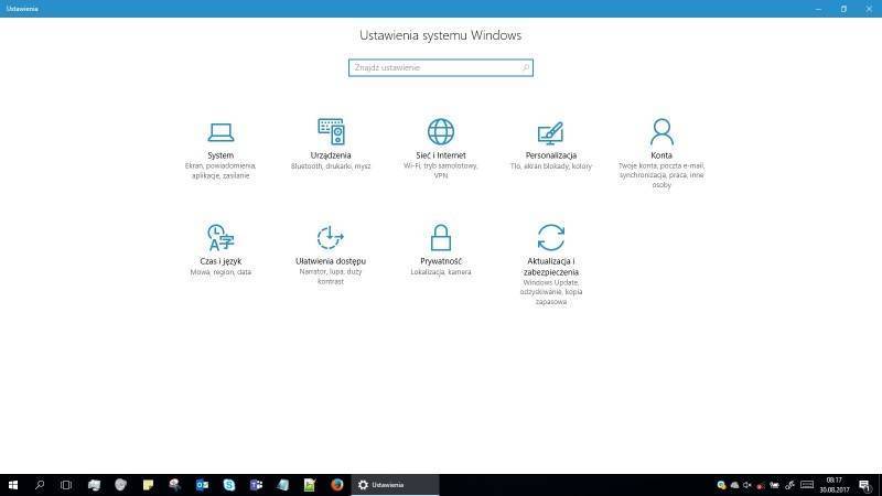Windows 10 - ustawienia w Metro UI